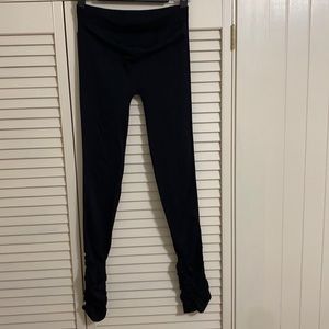 Ruched rhinestone leggings